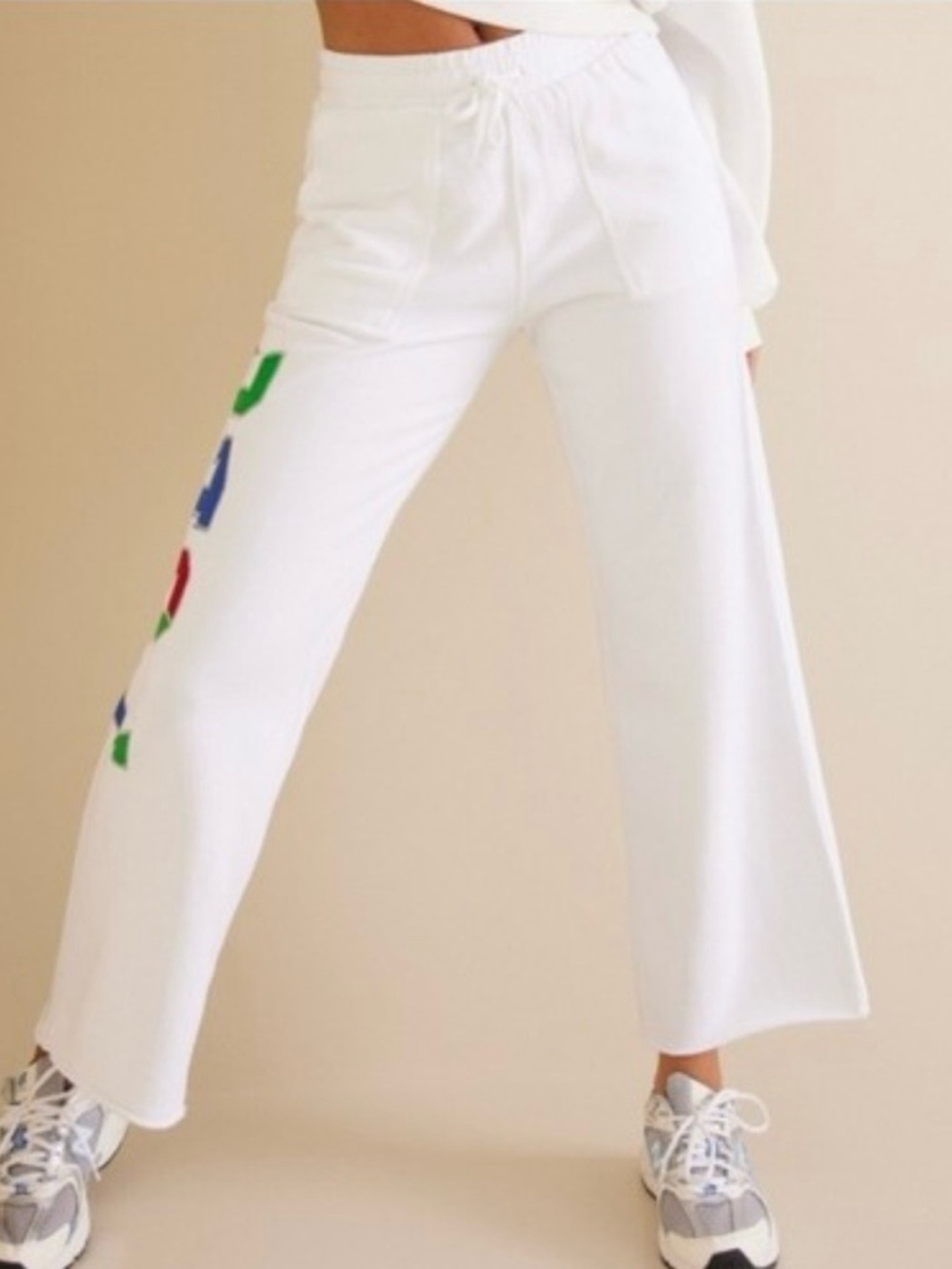 Polo by Ralph Lauren Patch Work Logo Wide Leg Ankle Sweat Pants - Picture 2 of 13